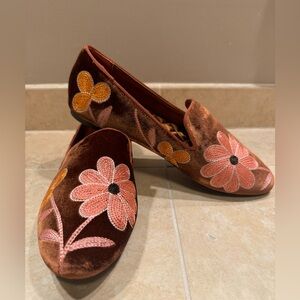 Birdies Embroidered Starling Velvet Loafer Slipper